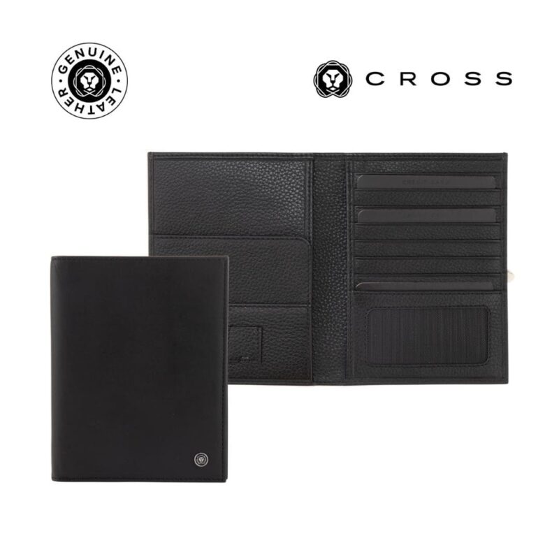 CROSS Soft Grain Leather 9CC Passport Travel Wallet – Black