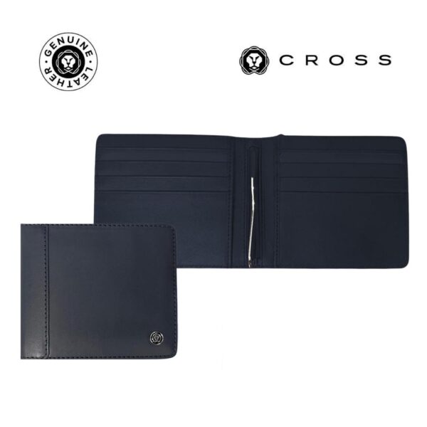 CROSS Leather Clip Wallet – Navy