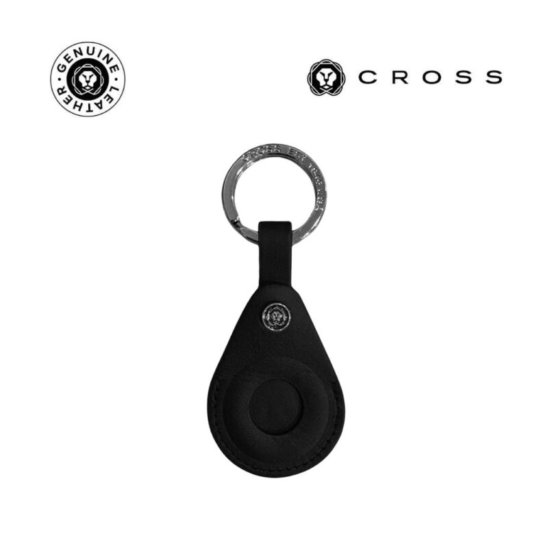 CROSS Leather Airtag Key Ring – Black