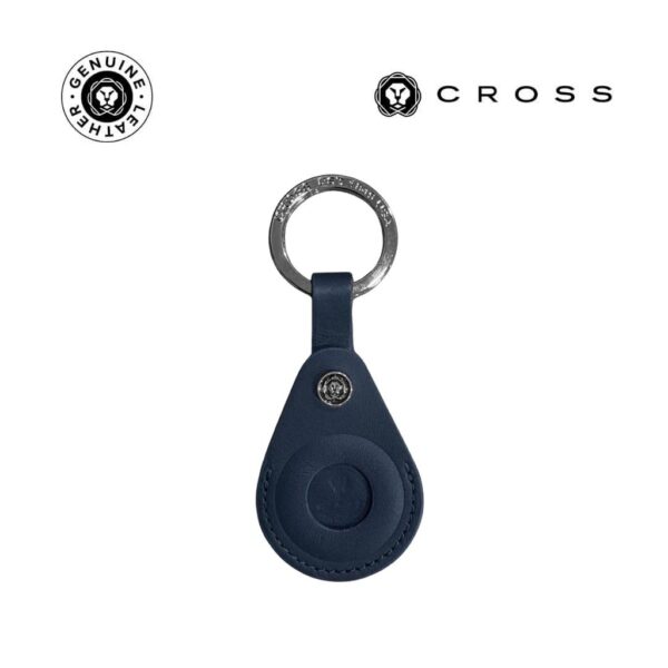 CROSS Leather Airtag Key Ring – Blue