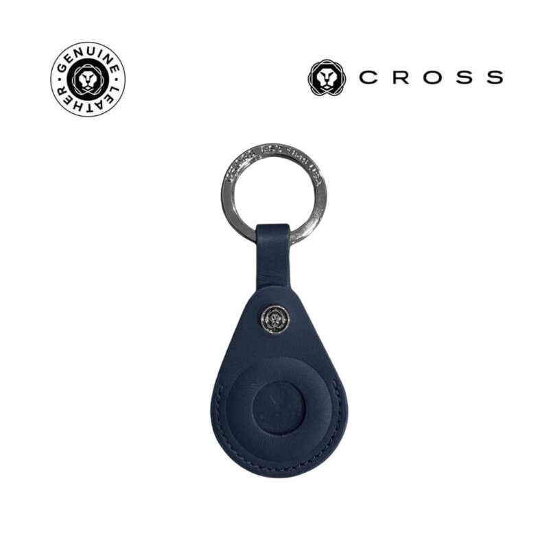 CROSS Leather Airtag Key Ring – Blue