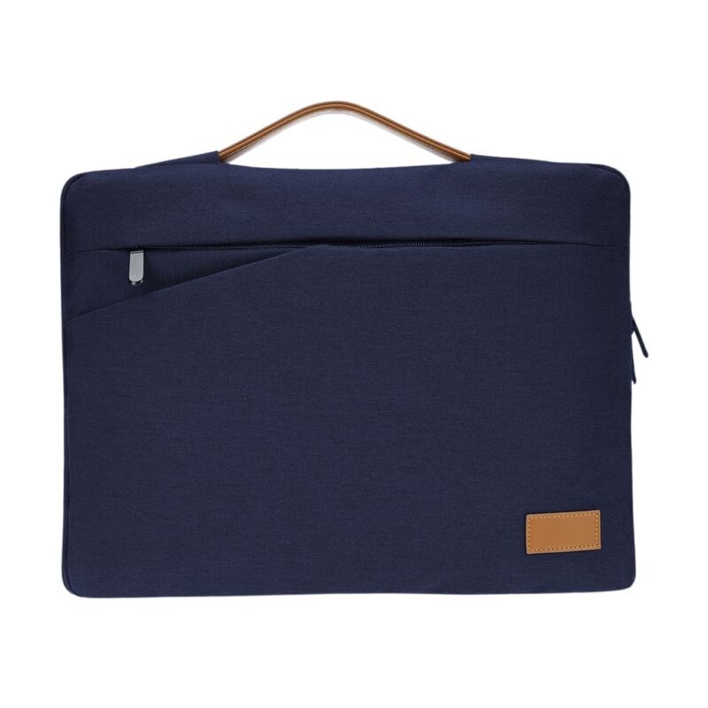SALCEA – Santhome® 15″ Laptop Sleeve – Navy Blue/Tan