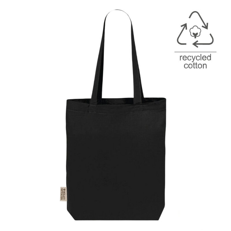 TULA – Recycled Cotton Tote Bag with Gusset (300GSM) – Black
