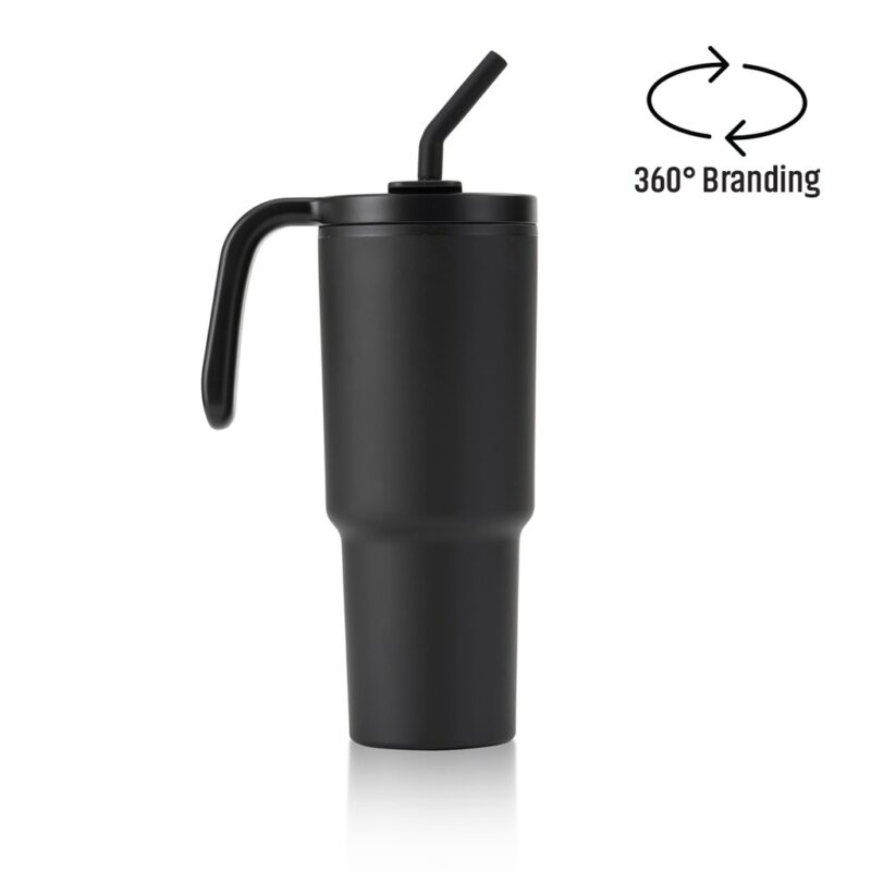 FORZA 360 – Hans Larsen Recycled Stainless Steel/PP Tumbler with 360 Branding – Black