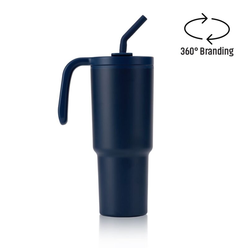 FORZA 360 – Hans Larsen Recycled Stainless Steel/PP Tumbler with 360 Branding – Navy Blue