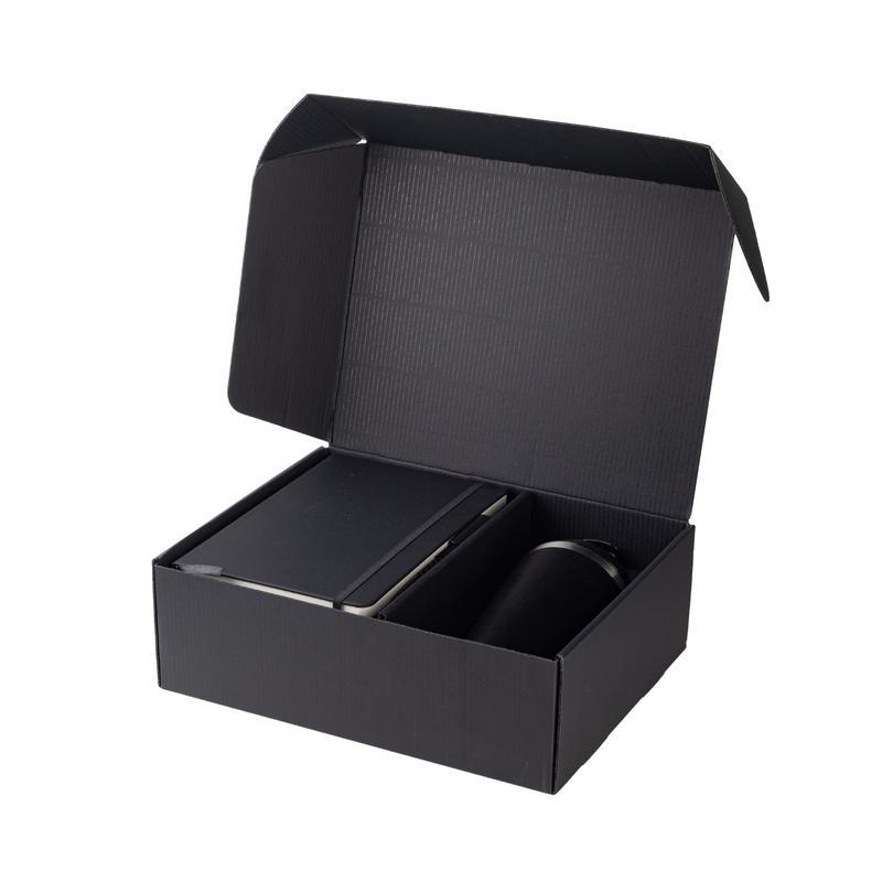 KOKSI – Giftology Set of Double Walled Tumbler, A5 Notebook and Pen – Black