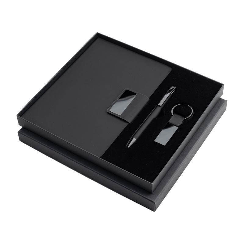 REGENT – Giftology Set of Notebook, Keychain and Pen – Black