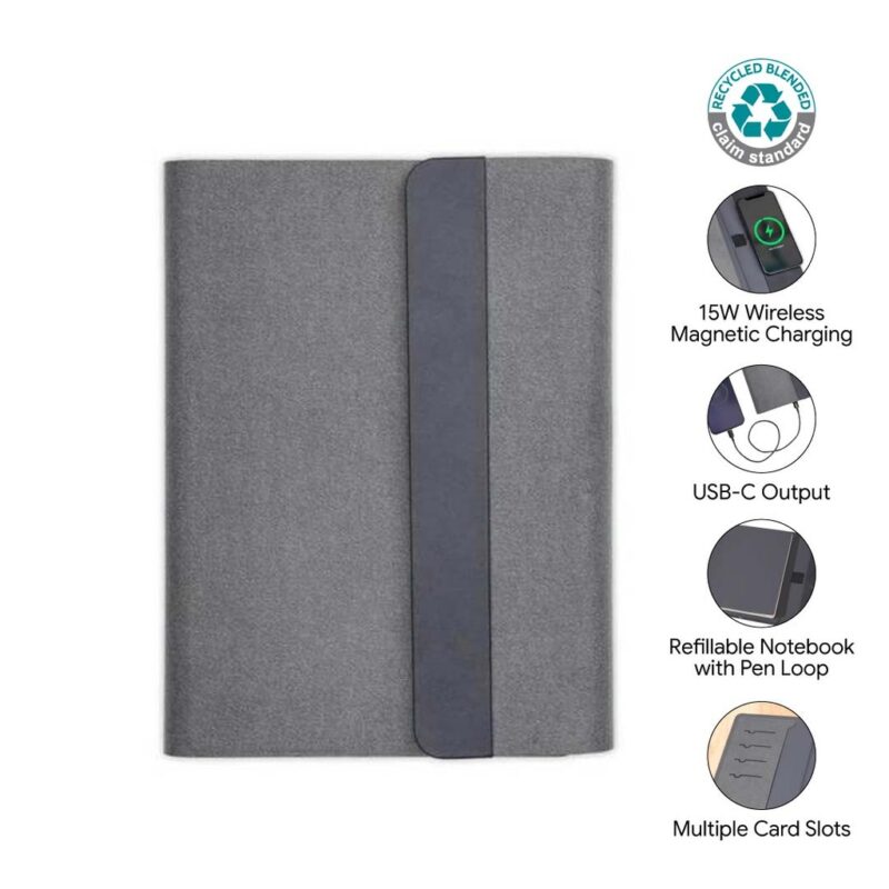 BERGMUND – Santhome 10000mAh Mag Wireless Powerbank Portfolio – Black