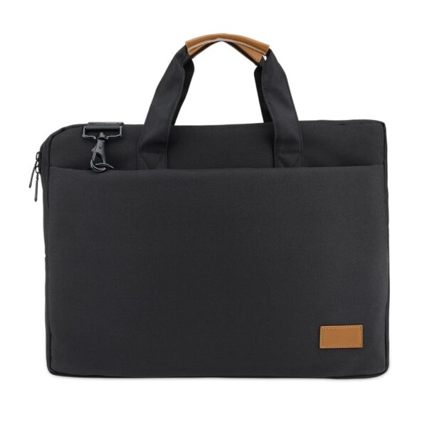 SLOTEN – Santhome® 15″ Laptop Bag – Black/Tan