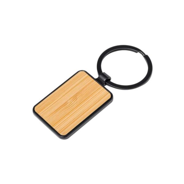 RUBI – Rectangle Bamboo Metal Keychain