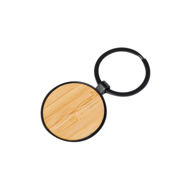 JACA – Round Bamboo Metal Keychain