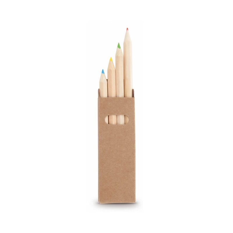 Set of 4 Wooden Pencils With Hexagonal Body
