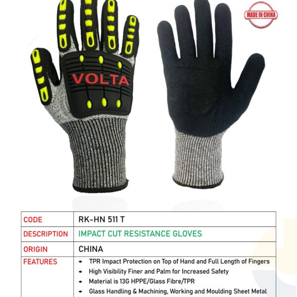 VOLTA IMPACT CUT RESISTANCE GLOVES RK-HN 511 T