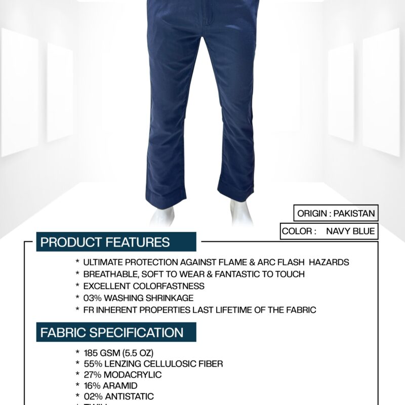 ROAD MATE FR INHERENT FABRIC PANT NAVY BLUE CAT 2-8 CAL UL LISTED