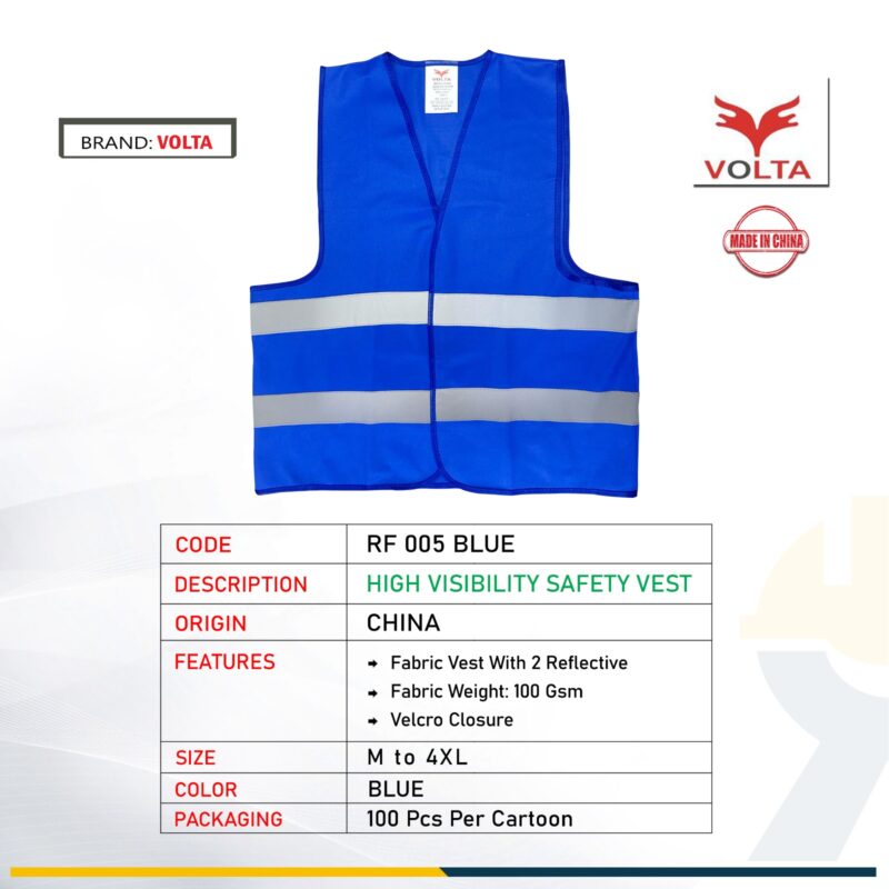 VOLTA SAFETY VEST 100 GSM RF 005 BLUE