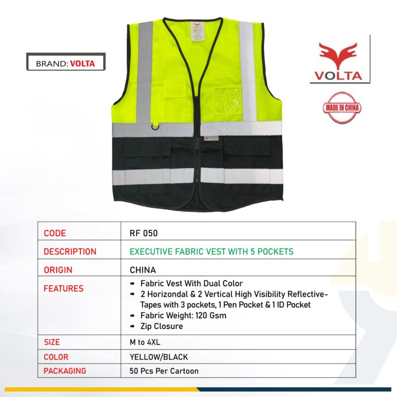 VOLTA SAFETY VEST RF 050 YELLOW-BLACK