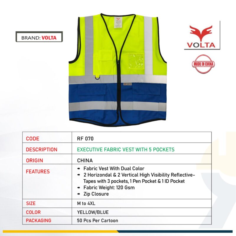 VOLTA SAFETY VEST RF 070 YELLOW-BLUE