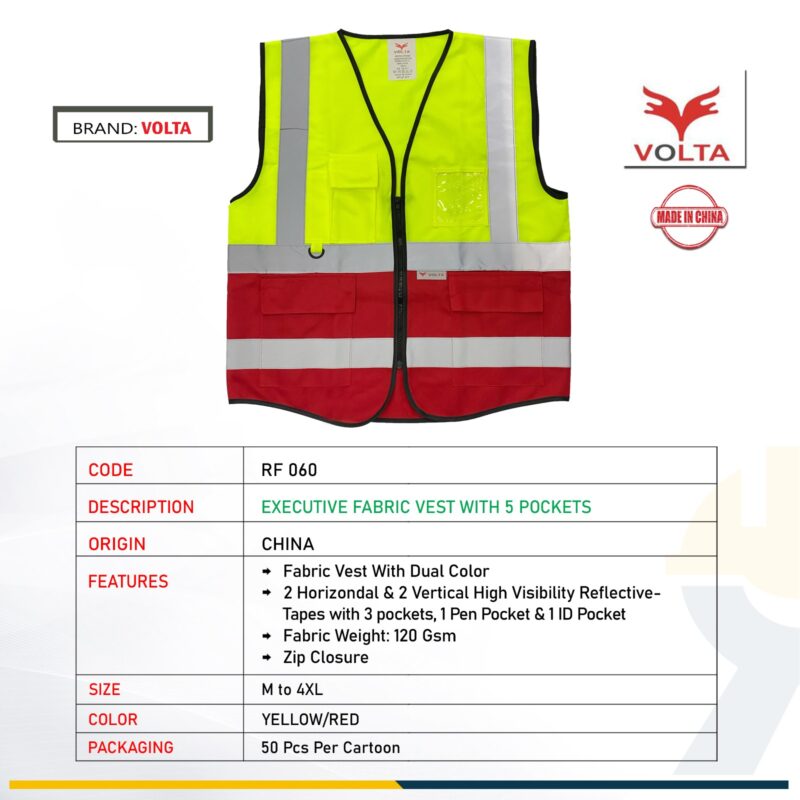 VOLTA SAFETY VEST RF 060 YELLOW-RED