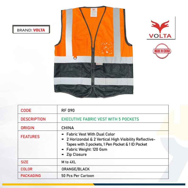 VOLTA SAFETY VEST RF 090 ORANGE-BLACK