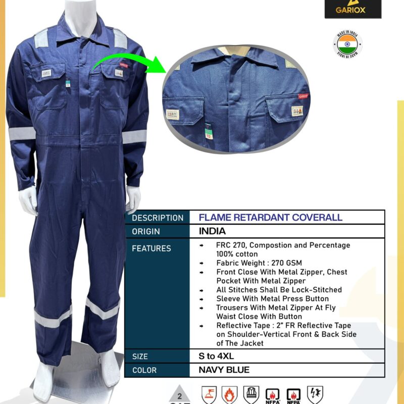 GARIOX FIRE RETARDANT COVERALL-MADE IN INDIA