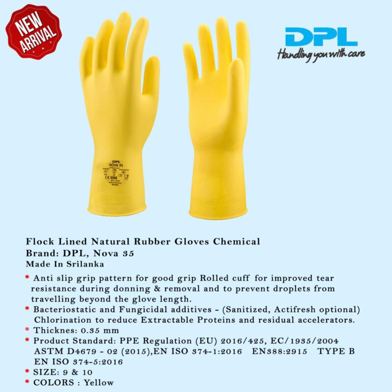 DPL CHEMICAL GLOVES YELLOW NOVA 35