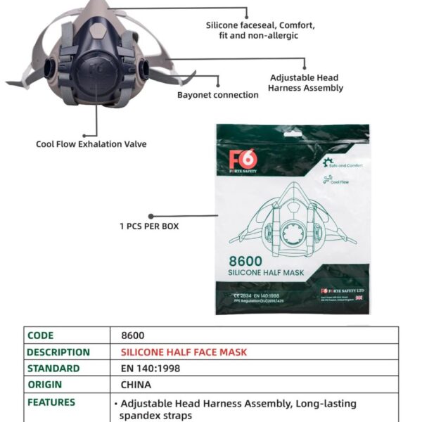 Forte Silicone Half Face Mask 8600