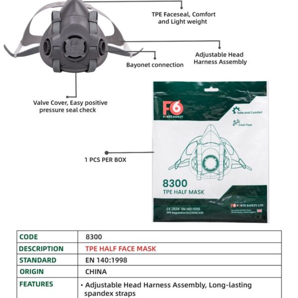 Forte TPE Half Face Mask 8300