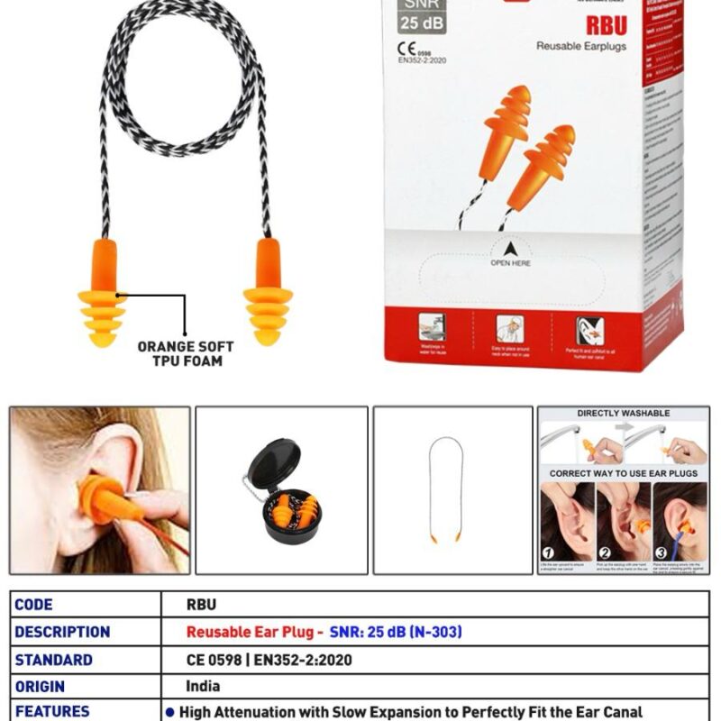PERF REUSABLE EAR PLUG-RBU