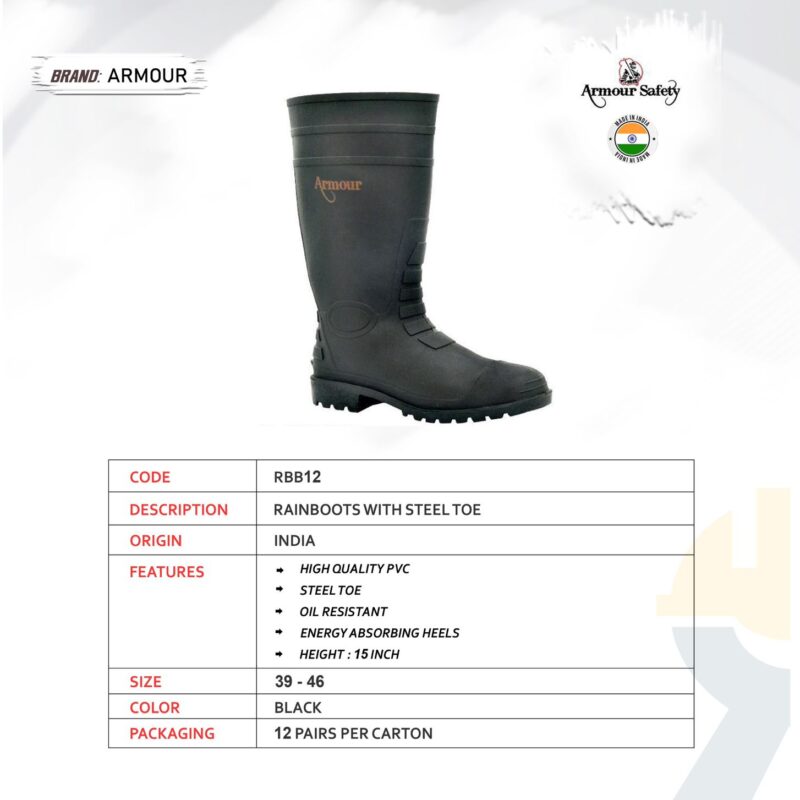 RAINBOOTS WITH STEEL TOE -RBB12
