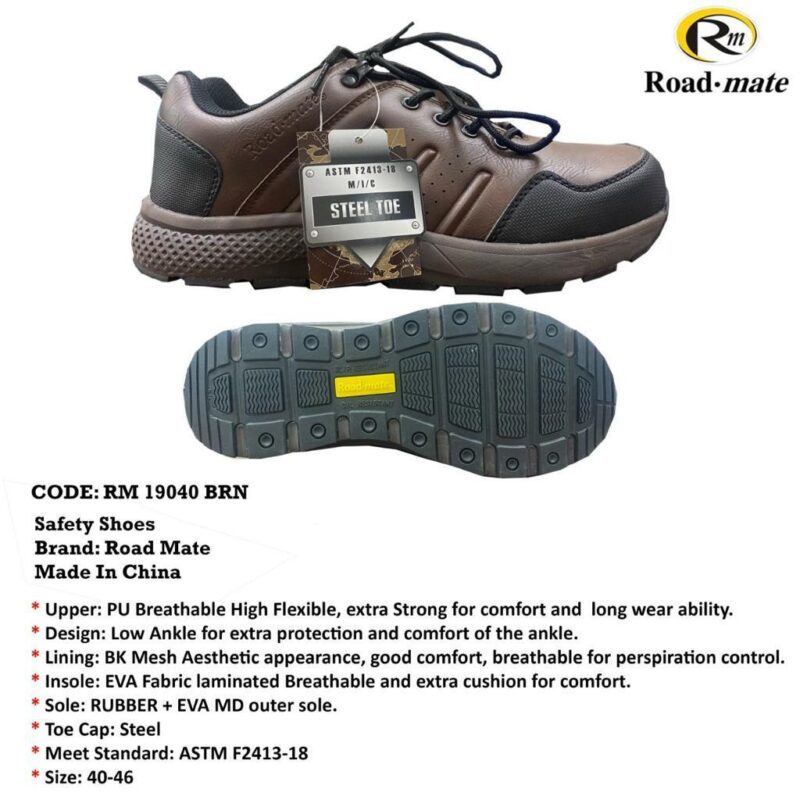 ROAD MATE SAFETY SHOES 19040 BROWN
