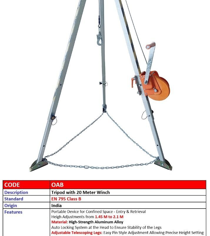 VAULTEX TRIPOD WITH 20 MTR WINCH-OAB