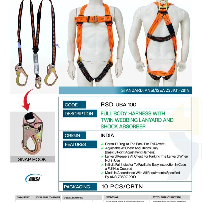 VAULTEX FULL BODY HARNESS WITH TWIN LANYARD ANSI