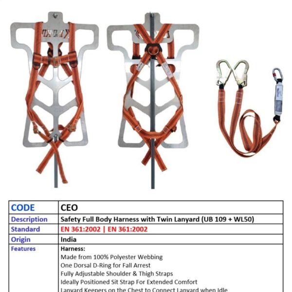 VAULTEX FULL BODY HARNESS WITH TWIN LANYARD-CEO