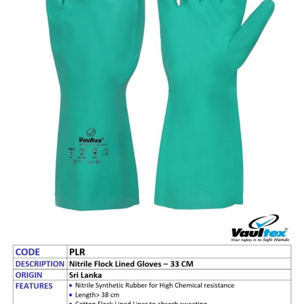 VAULTEX NITRILE FLOCK LINED GLOVES-PLR