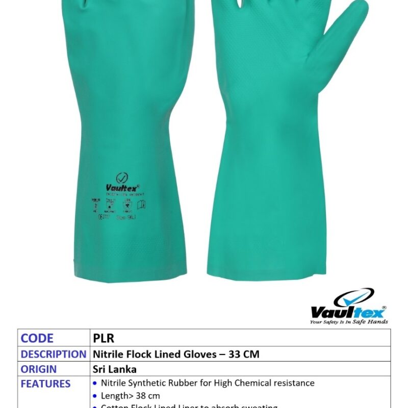 VAULTEX NITRILE FLOCK LINED GLOVES-PLR