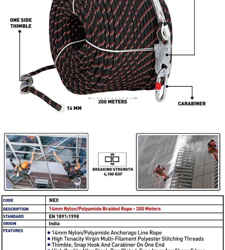 VAULTEX NYLON BRAIDED ROPE 14 MM X 200 MTR NEX
