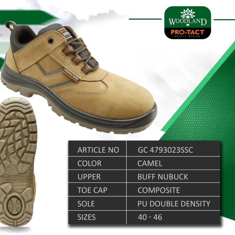 WOODLAND SAFETY SHOES-CAMEL