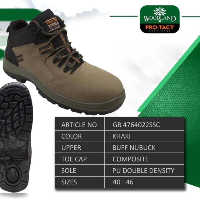 WOODLAND SAFETY SHOES-KHAKI