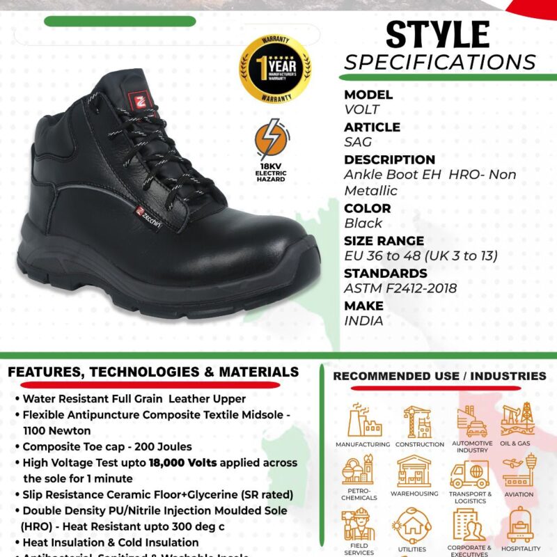 ZECCHIN ELECTRICAL SAFETY SHOES 18KV-INDIA