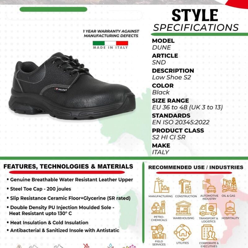 ZECCHIN SAFETY SHOES MADE IN ITALY LOW ANKLE-SND