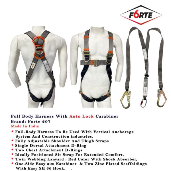 FORTE FULL BODY HARNESS WITH AUTO LOCK CARABINER- F6 207