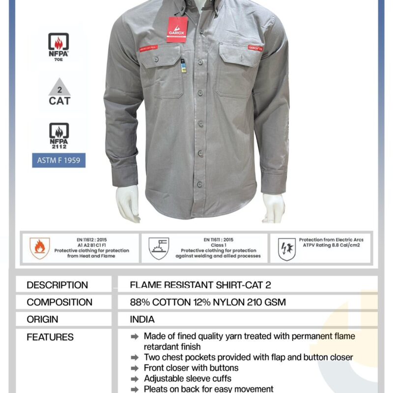 GARIOX FLAME RESISTANT SHIRT – CAT 2 – 8 CAL-Grey