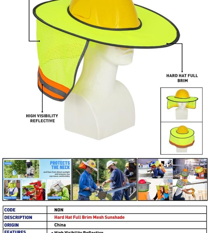 Hard Hat Full Brim Mesh Sunshade – NON