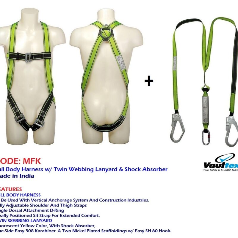 FULL BODY HARNESS W/ TWIN WEBBING LANYARD AND SHOCK ABSORBER – MFK