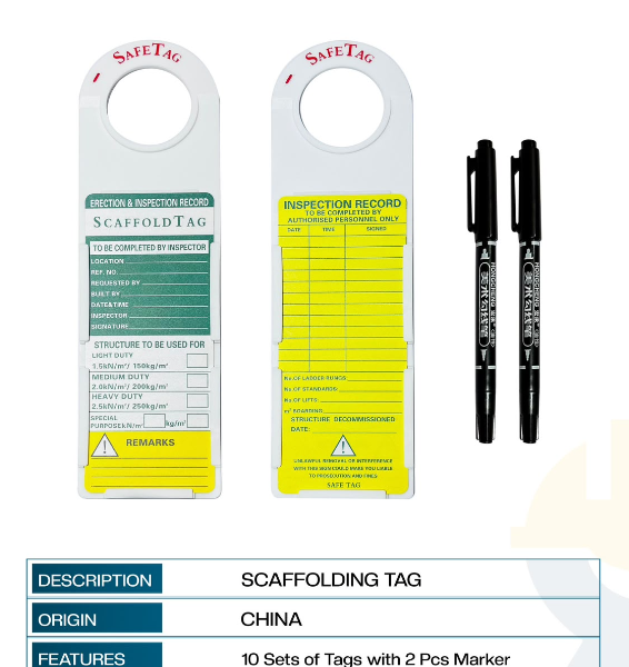 SCAFFOLDING TAGS SCT