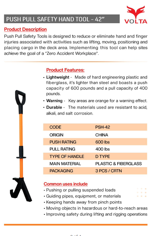 VOLTA PUSH PULL SAFETY HAND TOOL – 42”