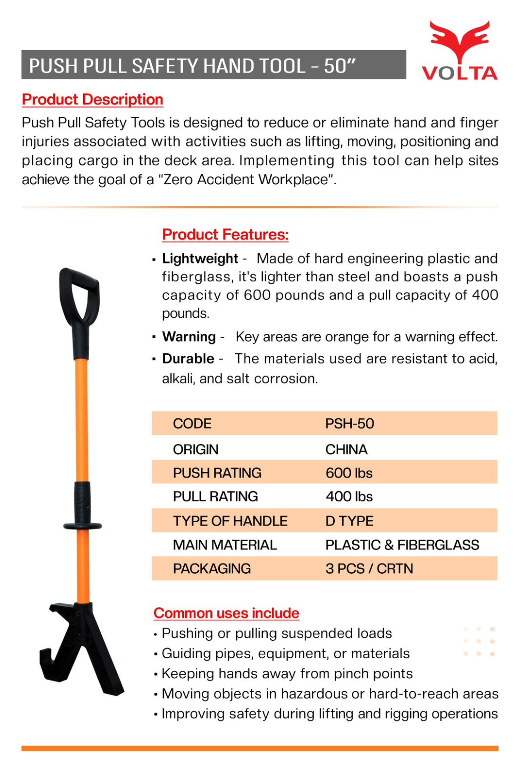 VOLTA PUSH PULL SAFETY HAND TOOL – 50”