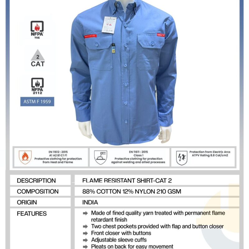 Gariox – Flame Resistant Shirt – CAT 2 (8 Cal) – petro blue